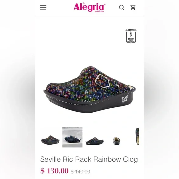 Alegria Seville Ric Rack Rainbow Clog 37 - Picture 1 of 8